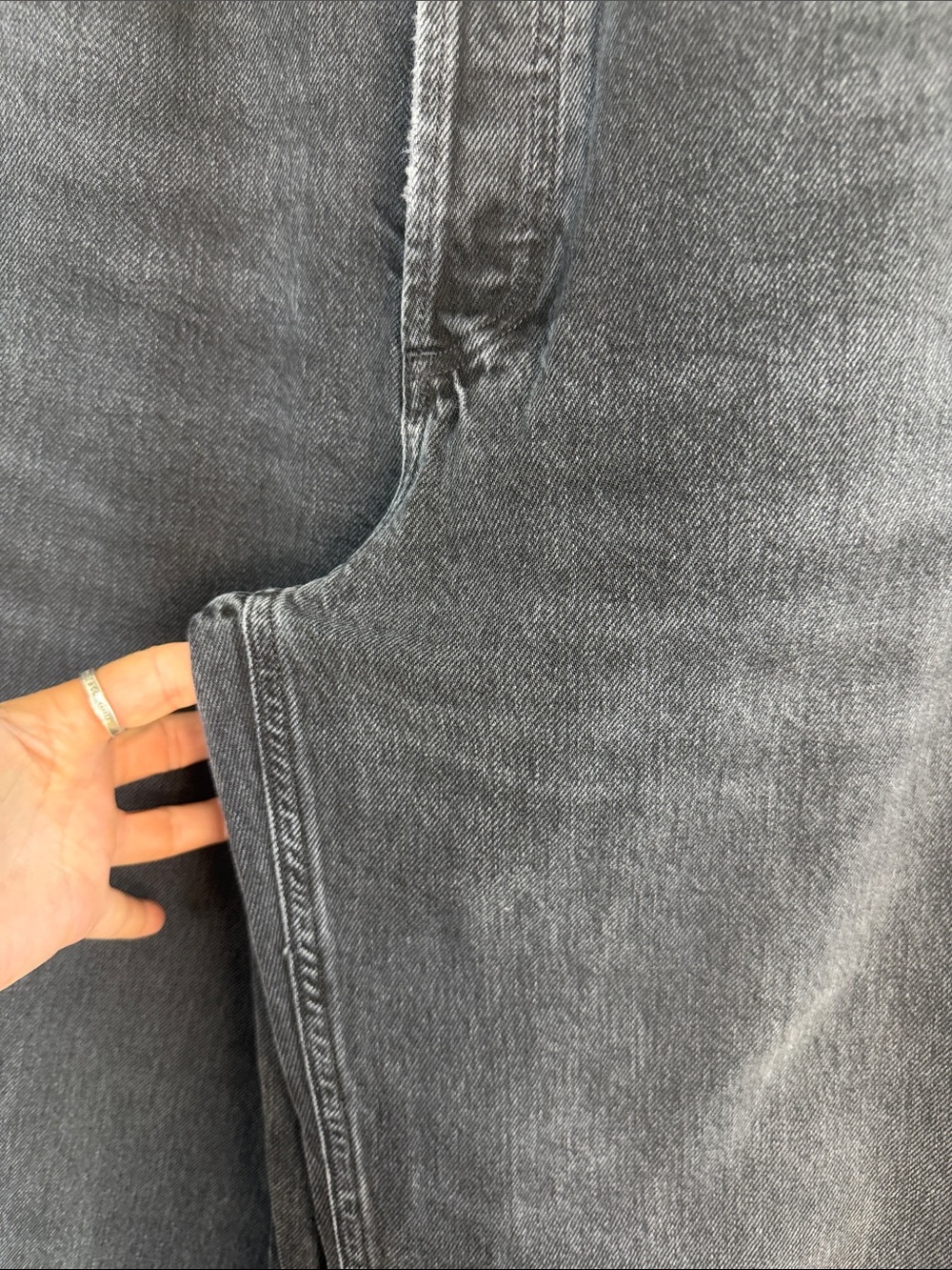 Agolde Dame High Rise Wide Leg Jeans Hitch Black 28 Regenerative Cotton Denim - Picture 8 of 16